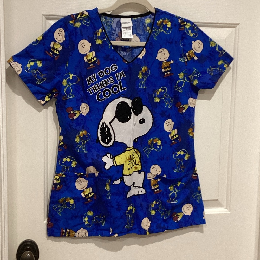 Peanuts Blue Snoopy 'My Dog Thinks I'm Cool' Kids Short Sleeve Top